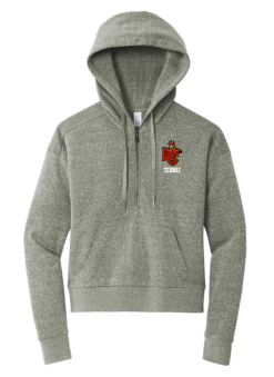 Gray Frost District women's Perfect Tri fleece half-zip hooded pullover with the embroidered WC Tennis logo on the left chest