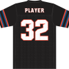 Black Orange Pioneers jersey back with player name and number