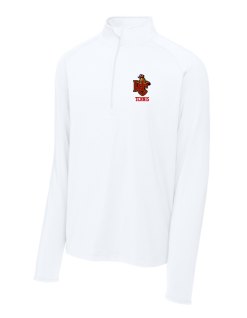 White Sport-Tek Sport-Wick stretch quarter-zip pullover with the WC Tennis logo on the left chest
