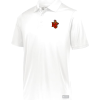 White Russell Essential Polo with the Worthington Christian logo embroidered on the left chest