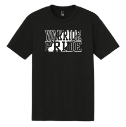 DM130 Black Perfect Tri Tee with Warrior Pride White