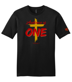 DT6000 Black Very Important Tee with Audience of One logo