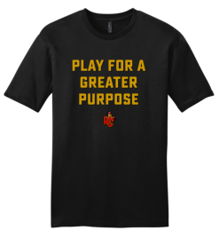 DT6000 Black Very Important Tee with Play for a Greater Purpose logo