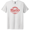 NL6010 Heather White Adult Tri Blend Tee with circle logo