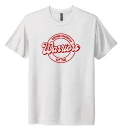 NL6010 Heather White Adult Tri Blend Tee with circle logo