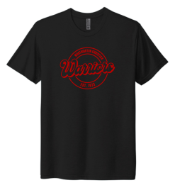 NL6010 Solid Black Adult Tri Blend Tee with circle logo