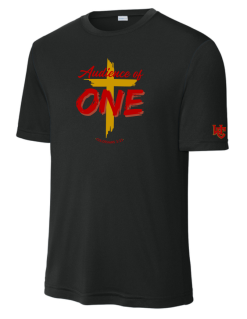ST350 Black Performance Competitor Tee with Audience of One logo