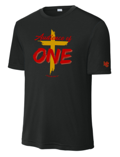 ST350 Black Performance Competitor Tee with Audience of One logo