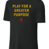 ST350 Black Performance Competitor Tee with Play for a Greater Purpose logo