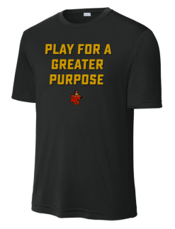 ST350 Black Performance Competitor Tee with Play for a Greater Purpose logo
