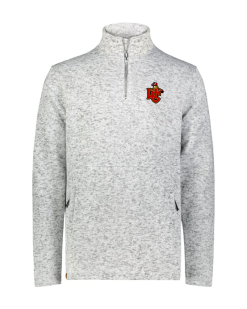 Silver Heather Holloway Alpine sweater fleece quarter-zip pullover with the Worthington Christian logo embroidered on the left chest