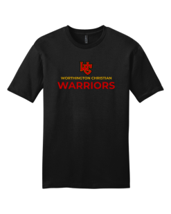 Black District Perfect Tri tee with the standard Worthington Christian logo across the chest