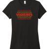 Black District women's Perfect Tri tee with the repeating Worthington Christian logo across the chest