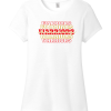 White District women's Perfect Tri tee with the repeating Worthington Christian logo across the chest