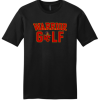 Black District Very Important Tee with the two-color Worthington Christian Warrior Golf logo across the chest