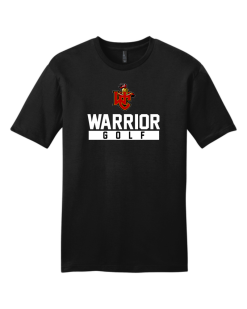 Black District Very Important Tee with the Worthington Christian Warrior Golf logo across the chest