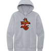 Light Heather Gray District V.I.T. fleece hoodie with the We Are Worthington Christian logo printed across the chest