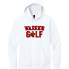 White District V.I.T. fleece hoodie with the Worthington Christian Warrior Golf logo across the chest
