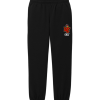 Black District V.I.T. fleece sweatpants with the WC Golf shield logo on the left hip