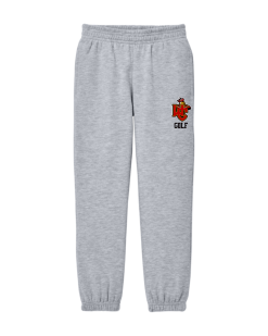 Light Heather Gray District V.I.T. fleece sweatpants with the WC Golf shield logo on the left hip