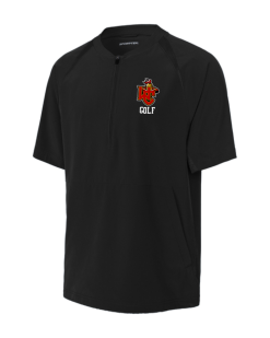 Black Sport-Tek Repeat half-zip short sleeve jacket with the WC Golf shield logo on the left chest