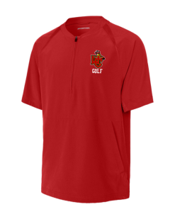 Deep Red Sport-Tek Repeat half-zip short sleeve jacket with the WC Golf shield logo on the left chest