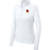 White Sport-Tek women's Sport-Wick Stretch quarter-zip pullover with the WC Warriors logo embroidered on the left chest