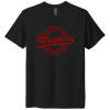 Solid Black Next Level adult tri-blend tee with the Worthington Christian circle logo across the chest