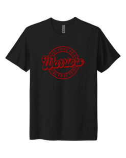 Solid Black Next Level adult tri-blend tee with the Worthington Christian circle logo across the chest