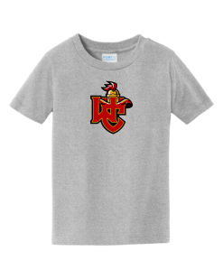 Athletic Heather Port & Company toddler Fan Favorite tee with the Worthington Christian logo on the front