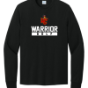 Black Port & Company long sleeve core cotton tee with the Worthington Christian Warrior Golf logo across the chest