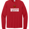 Red Port & Company long sleeve core cotton tee with the Worthington Christian Warrior Golf logo across the chest