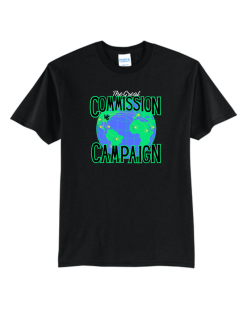 pc55 jet black core blend tee with green logo