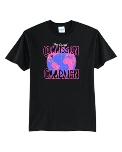 pc55 jet black core blend tee with pink logo