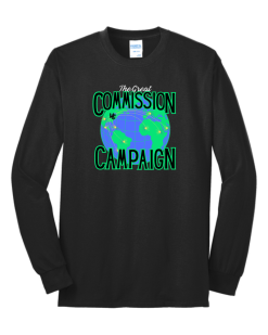 pc55ls jet black long sleeve core blend tee with green logo