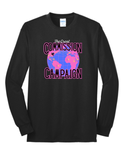 pc55ls jet black long sleeve core blend tee with pink logo