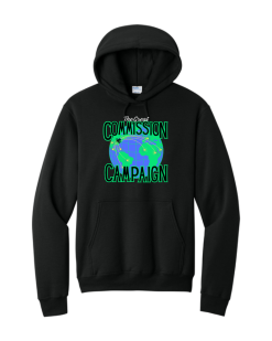 pc78h jet black core fleece pullover hoodie with green logo