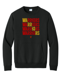 Black Port & Company Core Fleece pocket crewneck sweatshirt with the distressed Worthington Christian logo across the chest