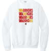 White Port & Company Core Fleece pocket crewneck sweatshirt with the distressed Worthington Christian logo across the chest
