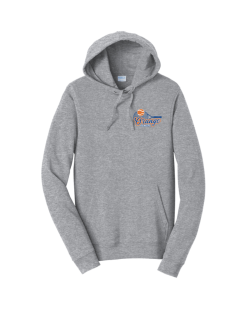Athletic Heather Port & Company Fan Favorite fleece pullover hoodie with the Orange Girls Tennis logo on the left chest