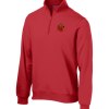 True Red Sport-Tek quarter-zip sweatshirt with the Worthington Christian logo embroidered on the left chest