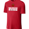True Red Sport-Tek PosiCharge Competitor performance tee with the Worthington Christian Warrior Golf logo across the chest
