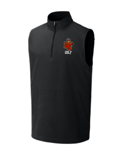 Black Sport-Tek Repeat half-zip vest with the WC Golf shield logo on the left chest
