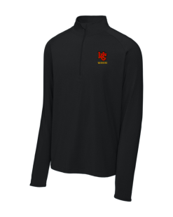 Black Sport-Tek Sport-Wick Stretch quarter-zip pullover with the WC Warriors logo embroidered on the left chest