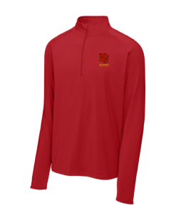 True Red Sport-Tek Sport-Wick Stretch quarter-zip pullover with the WC Warriors logo embroidered on the left chest