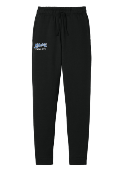 pc78j black fleece jogger with liberty swim and dive logo