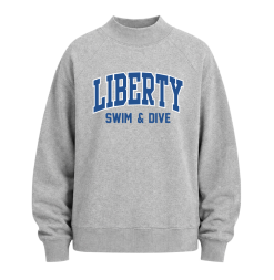 BW5103 Ladies Oxford Heather Fleece Mock Neck with Olentangy Liberty Swim & Dive Logo