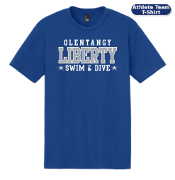 DM130 Deep Royal TriBlend T-Shirt with Olentangy Liberty Swim & Dive Logo — Athlete Team T-Shirt