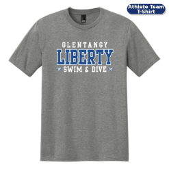 DM130 Gray Frost TriBlend T-Shirt with Olentangy Liberty Swim & Dive Logo — Athlete Team T-Shirt