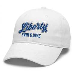 HC9 White Adjustable Classic Hat with Olentangy Liberty Swim & Dive Logo